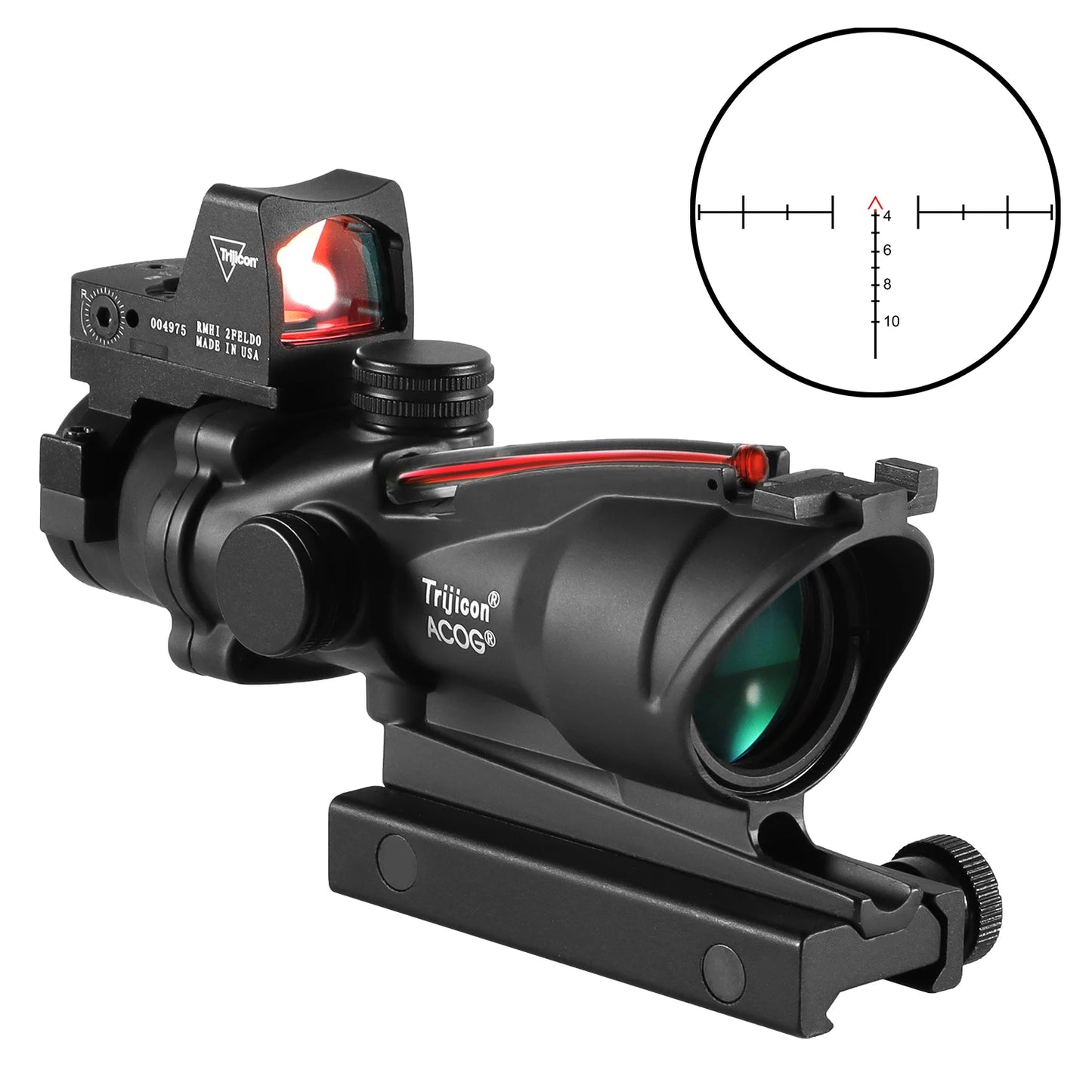 Adjustable 4x32 Red Dot 1x 4x Scope RMR Red Dot Tactical Scope 20mm Rail Scope for Glock Hunting