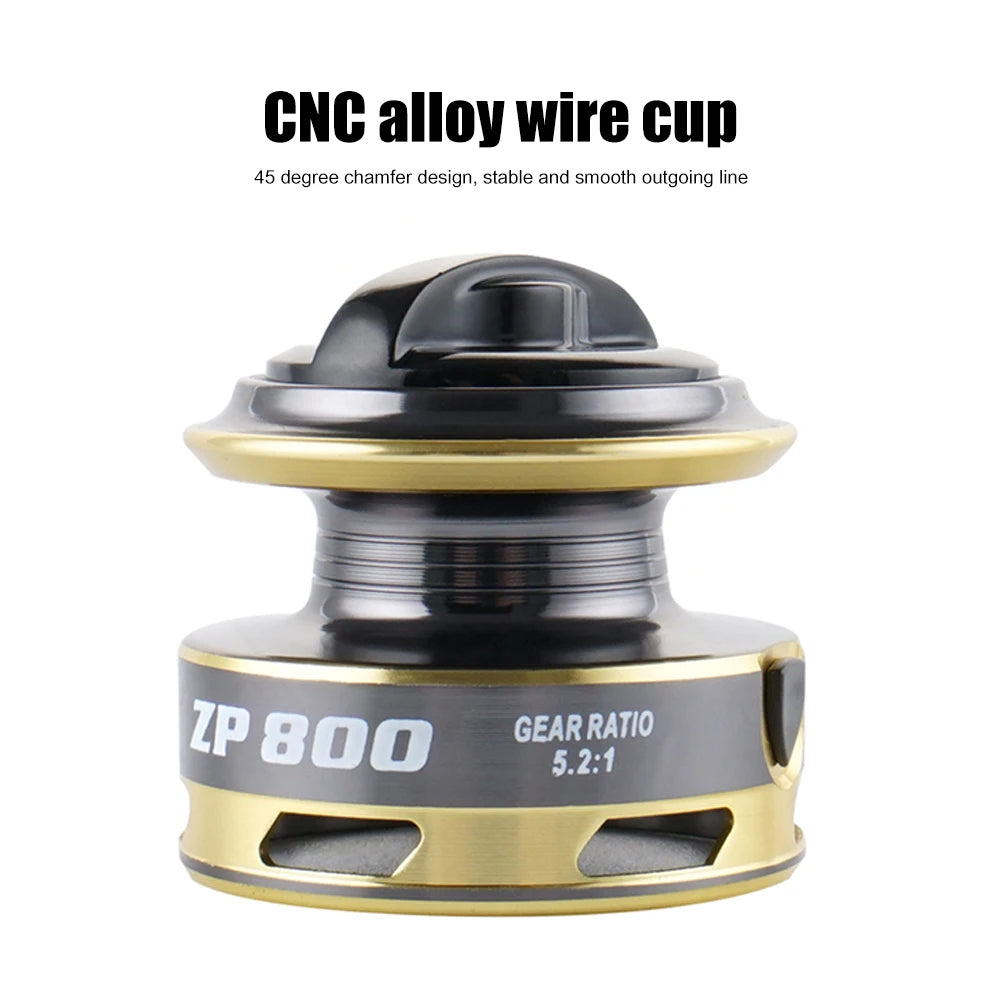Fishing Spinning Reel Metal Line Cup Spool Lure Sea Fishing Wheel Tackle High Speed Gear Ratio 5.2:1 Mini Spinning Reel