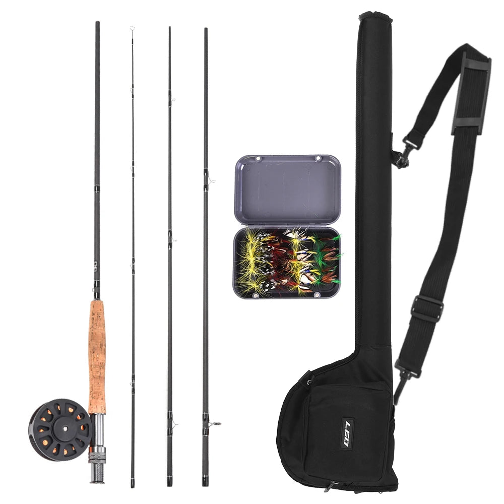 9' Fly Fishing Rod and Reel Combo with Carry Bag 20 Flies Complete Starter Package Fly Fishing Kit