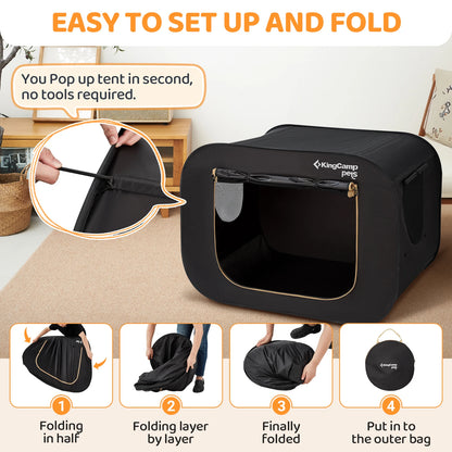 KingCamp Large Dog Tent, Foldable Pet Play Tent With Carrying Bag, Portable Cat Bunny Tent For Indoor/Outdoor Travel Camping Use