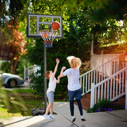 Basketball Hoop Outdoor, 4.4-10ft Adjustable Height Portable Basketball Goal, 44in Shatterproof Backboard