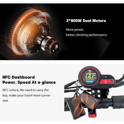 1600W Dual Motor Adult Off-Road Electric Scooter 48V Battery 60KM Range 150kg Max Load 3-7 Day Delivery EU USA Stock