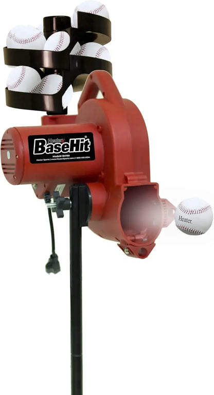 Sports Base Hit Lite Adjustable Baseball Pitching Machine – 45 MPH Pitching Speed, Includes Automatic Ball Feeder, Extrem