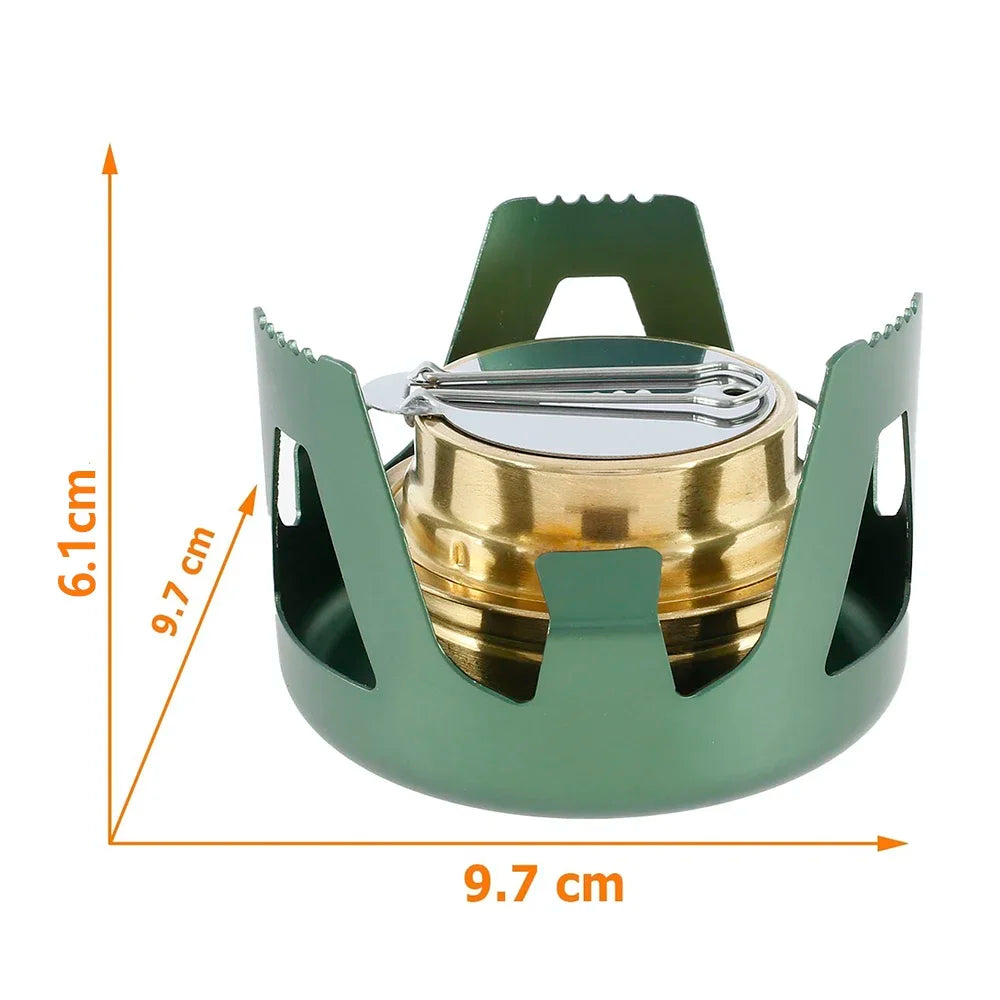 Portable Mini Spirit Burner Alcohol Stove Ultralight Brass Camping Cooking Stove for Outdoor Backpacking Hiking Camping Furnace