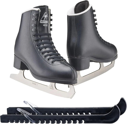 Ultima Figure Ice Skates for Men, Boys in Black Color/Bundle with Skate Guards