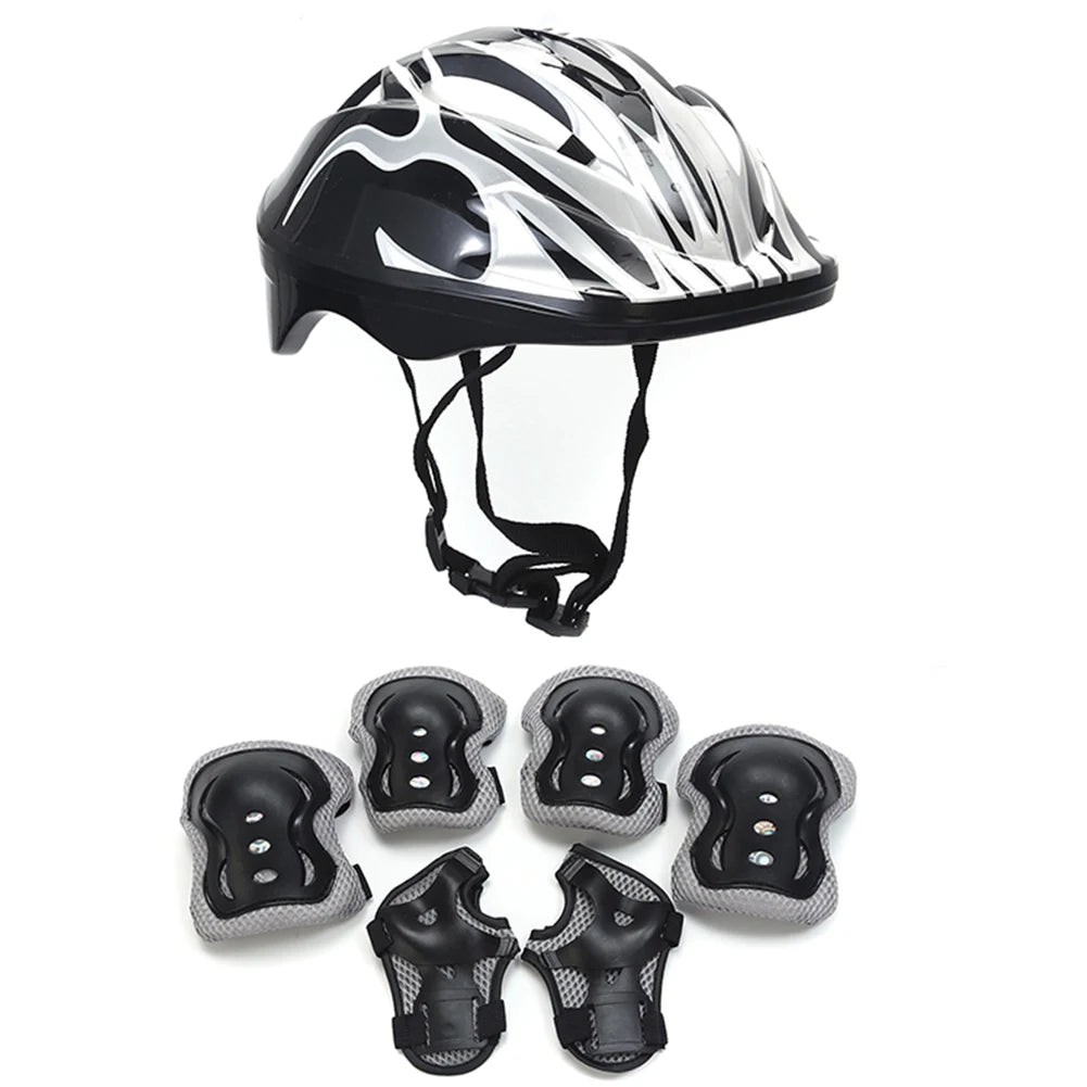 7Pcs Roller Skating Kids Boy Girl Safety Helmet Knee Elbow Pad Sets Cycling Skate Bicycle Scooter Helmet Protection Safety Guard