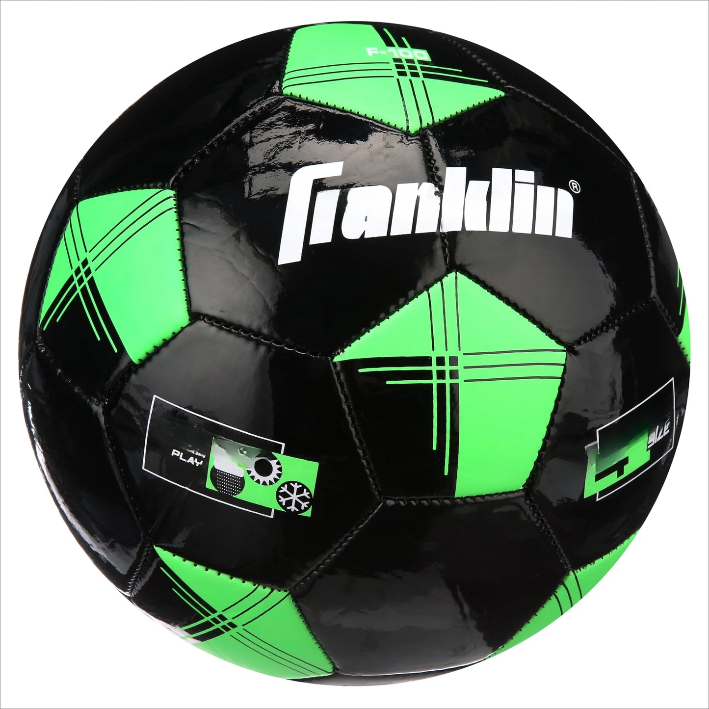 Youth Soccer Balls - F-100 Size 4 - 12 Pack - Black/Green