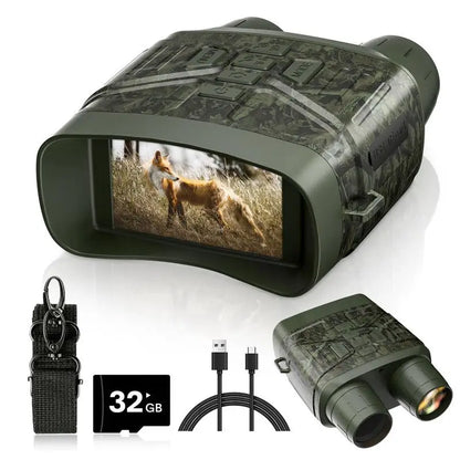 Surveillance Tactical Gear Binoculars 32GBTF Card 4K Night Vision Hunting Goggles with 3" HD Screen Binoculars