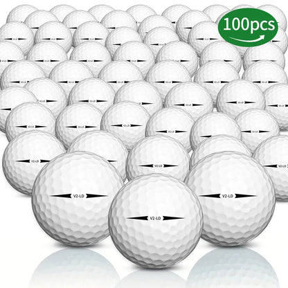 100-Pack Golf Distance Balls - Dual-Layer, High Elasticity, Durable for Long Shots & Training, Perfect for All Skill Levels