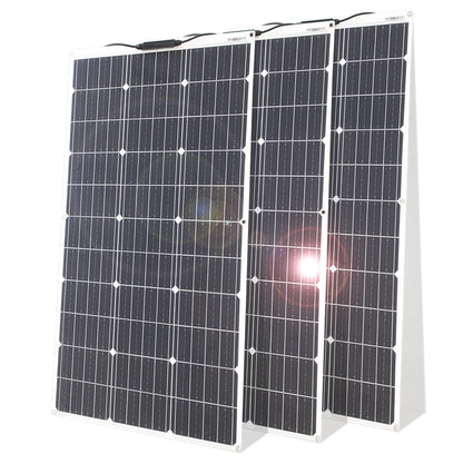12V Flexible Solar Panel Kit 100W 200W Monocrystalline Waterproof with Controller for RV Camping Outdoor