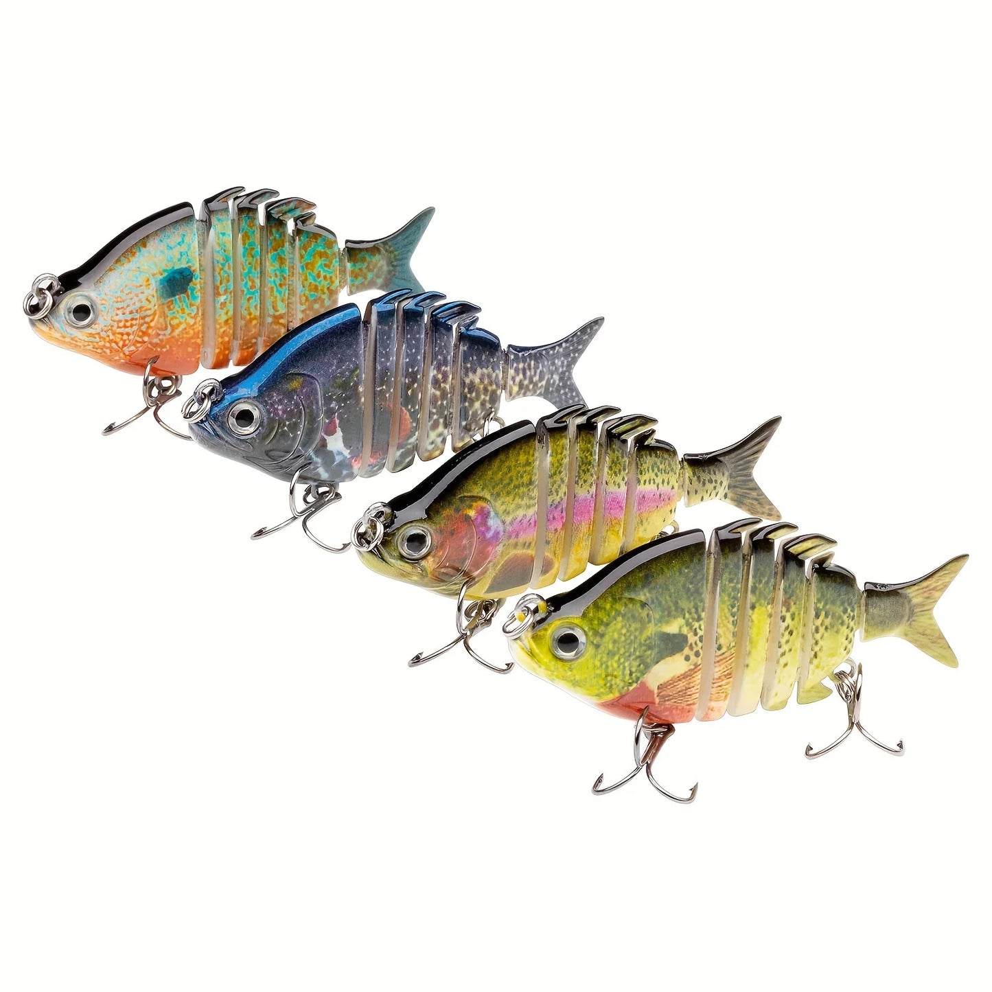 2.5"/0.34oz Hard Bluegill Swimbaits Multi Jointed Topwater Trout Bass Fishing Crank Lure For Freshwater And Saltwater