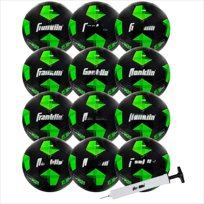 Youth Soccer Balls - F-100 Size 4 - 12 Pack - Black/Green