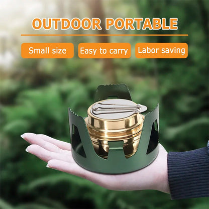 Portable Mini Spirit Burner Alcohol Stove Ultralight Brass Camping Cooking Stove for Outdoor Backpacking Hiking Camping Furnace