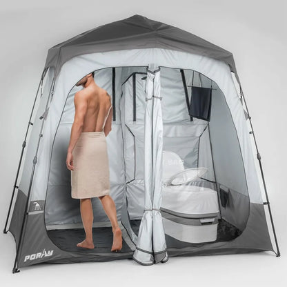 Deluxe Camping Shower/Bathroom Tent with Floor Drain Design