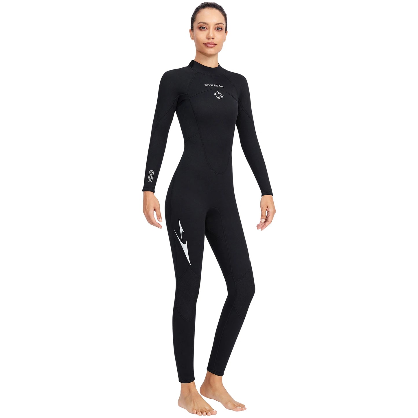 Summer Women Wetsuit Full Bodysuit 3mm Round Neck Diving Suit Stretchy Swimming Surfing Snorkeling Kayaking Sports Clothing