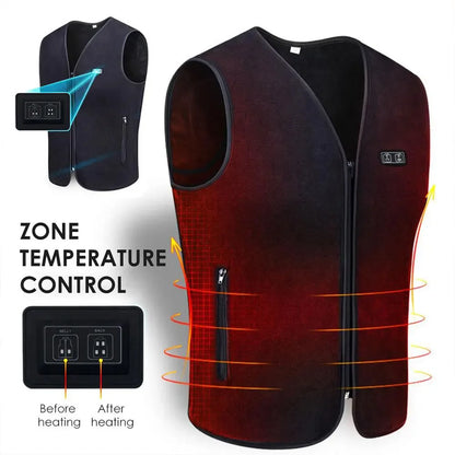 New Heated Vest Unisex Warming Heated Vest for Men Women Electric Heating Vest for Hunting Fishing (Battery No Included)