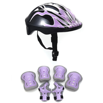 7Pcs Roller Skating Kids Boy Girl Safety Helmet Knee Elbow Pad Sets Cycling Skate Bicycle Scooter Helmet Protection Safety Guard