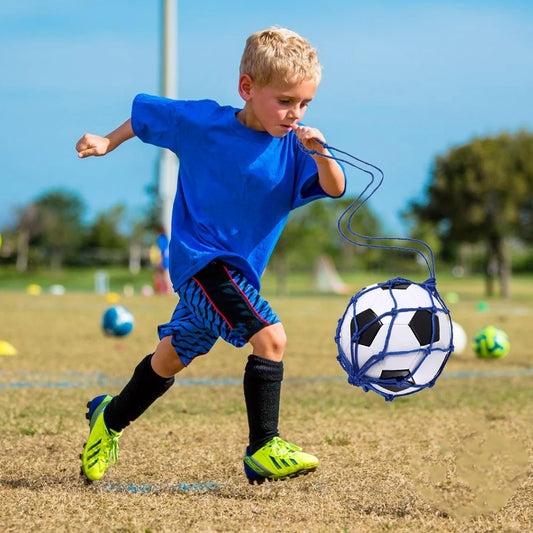 Football Kick Trainer Soccer Ball Net Kicker Fits Ball Size 3 4 5 Football Kick Throw Solo Practice Training Aid Training Equipm