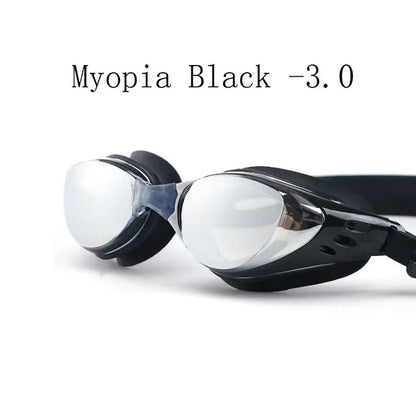 Myopia Swimming Glasses Prescription -1.0~-10 Waterproof Anti Fog Dive Goggles Adults Kids