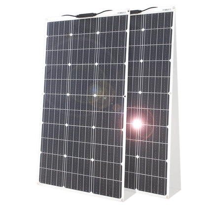 12V Flexible Solar Panel Kit 100W 200W Monocrystalline Waterproof with Controller for RV Camping Outdoor