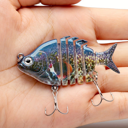 2.5"/0.34oz Hard Bluegill Swimbaits Multi Jointed Topwater Trout Bass Fishing Crank Lure For Freshwater And Saltwater