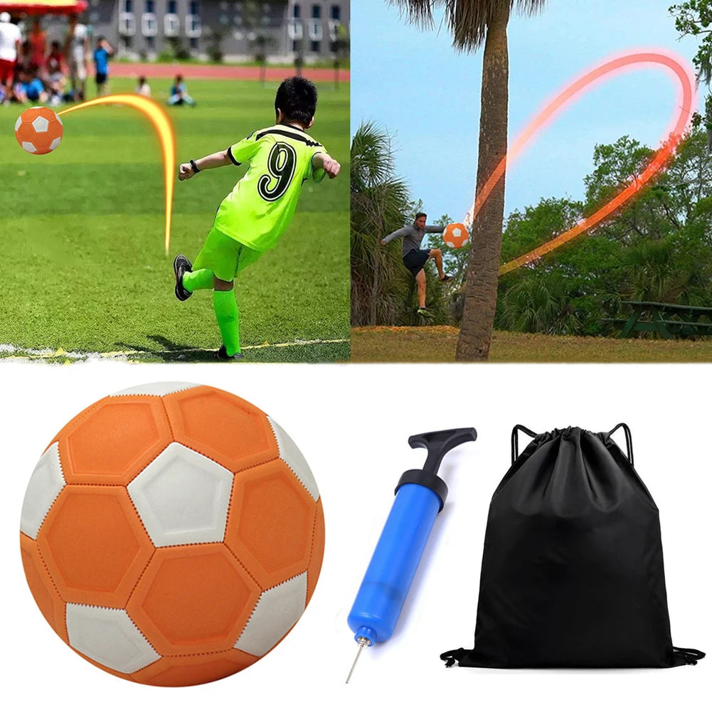 Curve Soccer Ball Curve and Swerve Soccer Ball Funny Curving Kick Ball High Visibility Trick Shot Ball for Boys and Girls