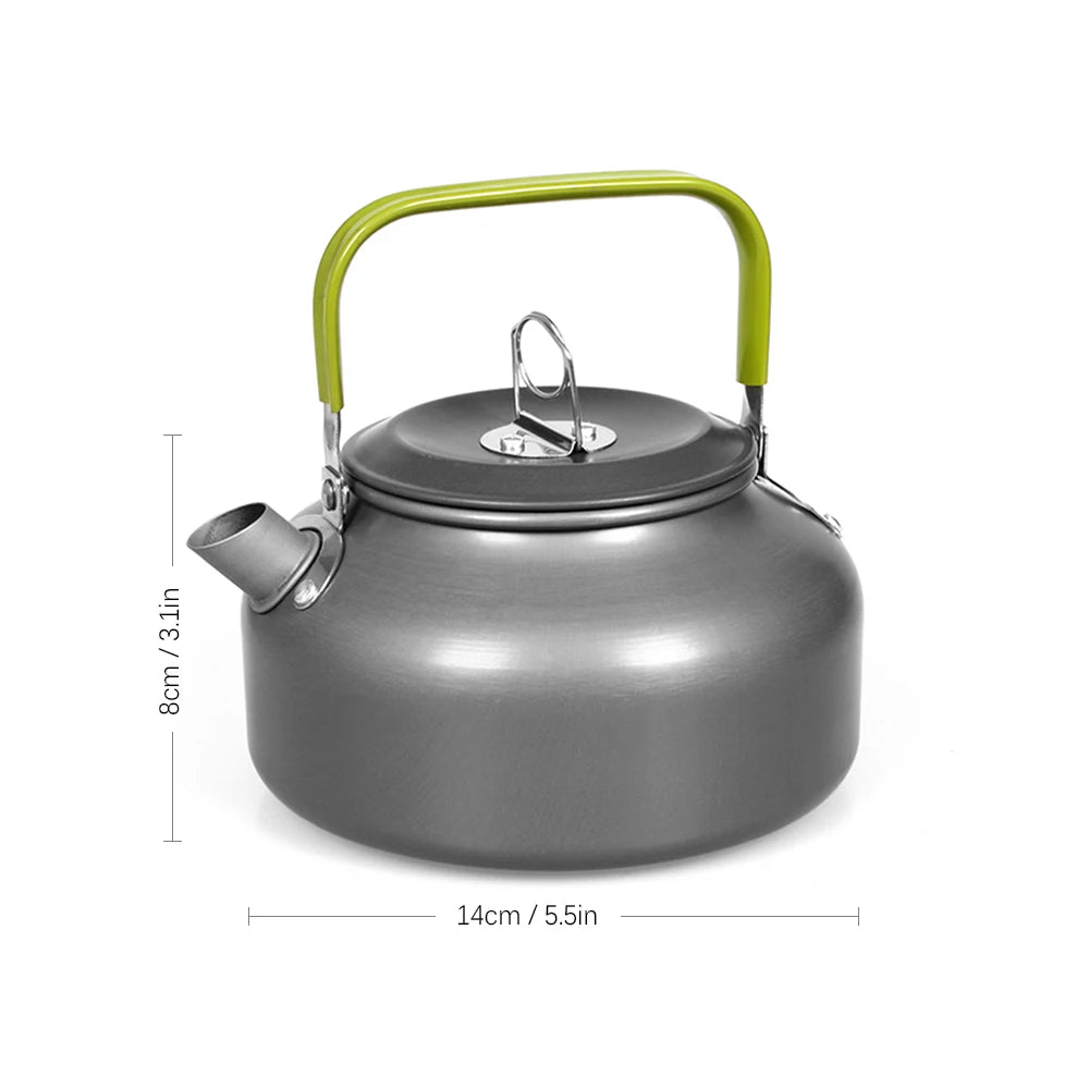 1.6L Portable Water Kettle Water Pot Teapot Coffee Pot Indoor Aluminum Alloy Tea Kettle Outdoor Camping Hiking Picnic Pot