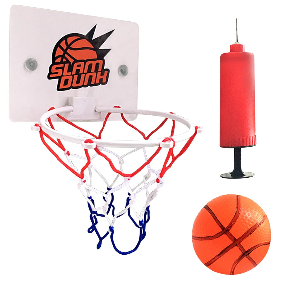 Mini Basketball Hoop Set Basketball Set with 1 Ball and 1 Inflatable Pump Basketball System Indoor Outdoor Play for Kids