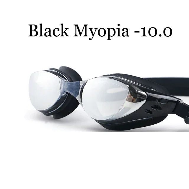 Myopia Swimming Glasses Prescription -1.0~-10 Waterproof Anti Fog Dive Goggles Adults Kids