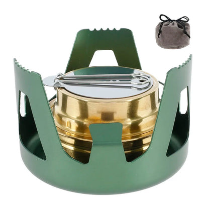 Portable Mini Spirit Burner Alcohol Stove Ultralight Brass Camping Cooking Stove for Outdoor Backpacking Hiking Camping Furnace