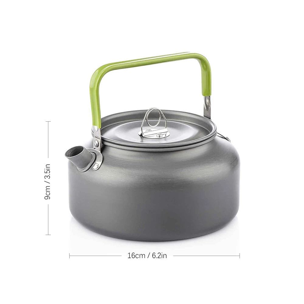 1.6L Portable Water Kettle Water Pot Teapot Coffee Pot Indoor Aluminum Alloy Tea Kettle Outdoor Camping Hiking Picnic Pot