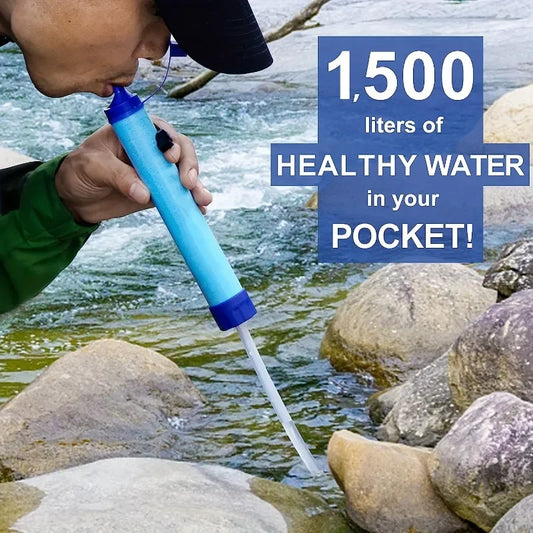 Ultimate Survival Water Filter Straw - Portable Filtration System for Drinking - Essential Gear for Camping Hiking & Emergency