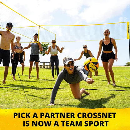 Quick Assemble 4 Square Volleyball Game Set for Adults and Kids with Volleyball Net, Backpack and Ball for Outdoor Games