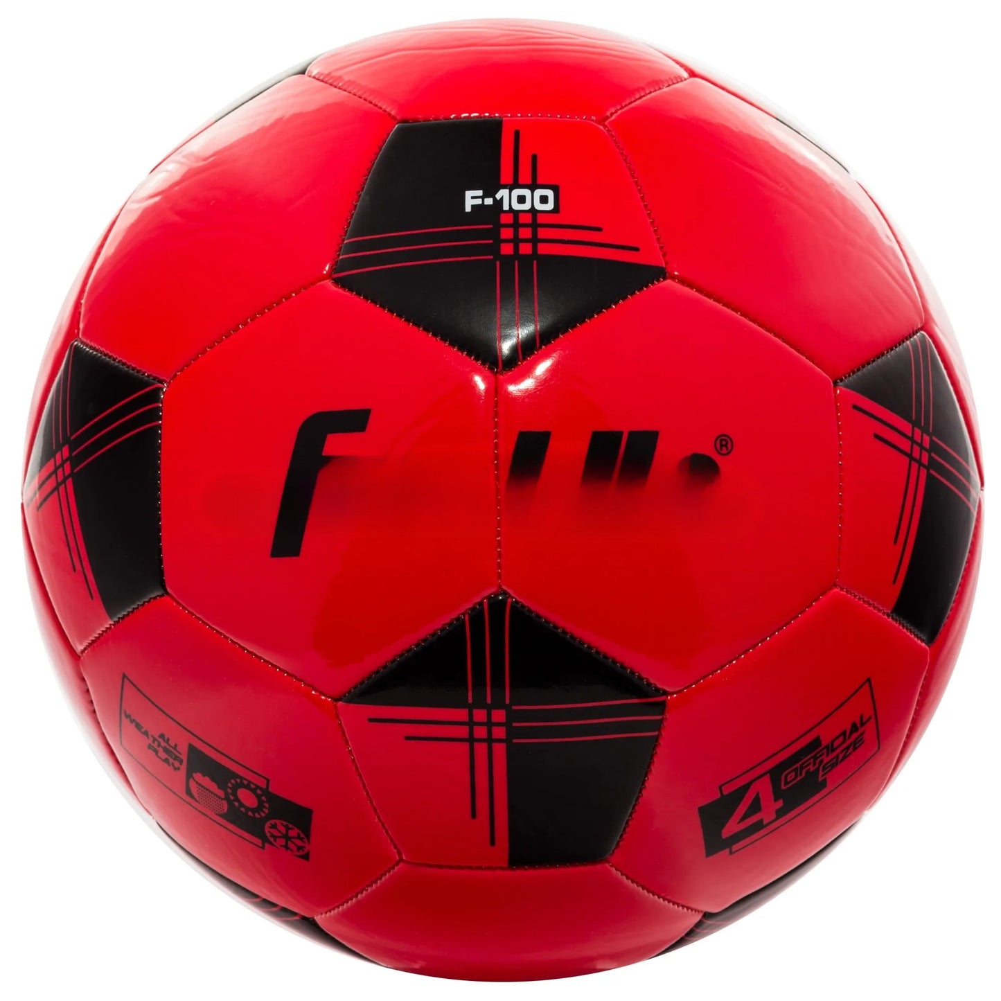 Youth Soccer Balls - F-100 Size 4 - 12 Pack - Black/Green