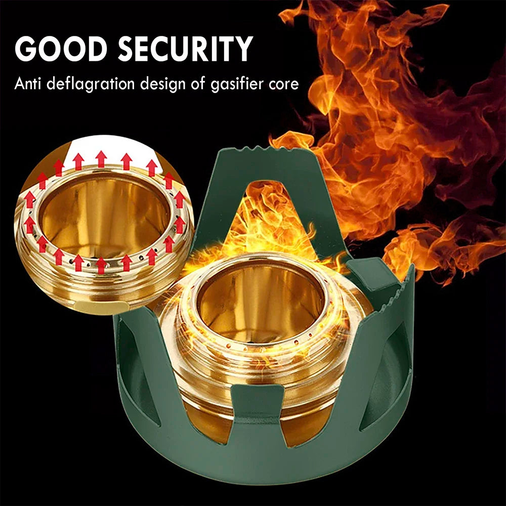 Portable Mini Spirit Burner Alcohol Stove Ultralight Brass Camping Cooking Stove for Outdoor Backpacking Hiking Camping Furnace