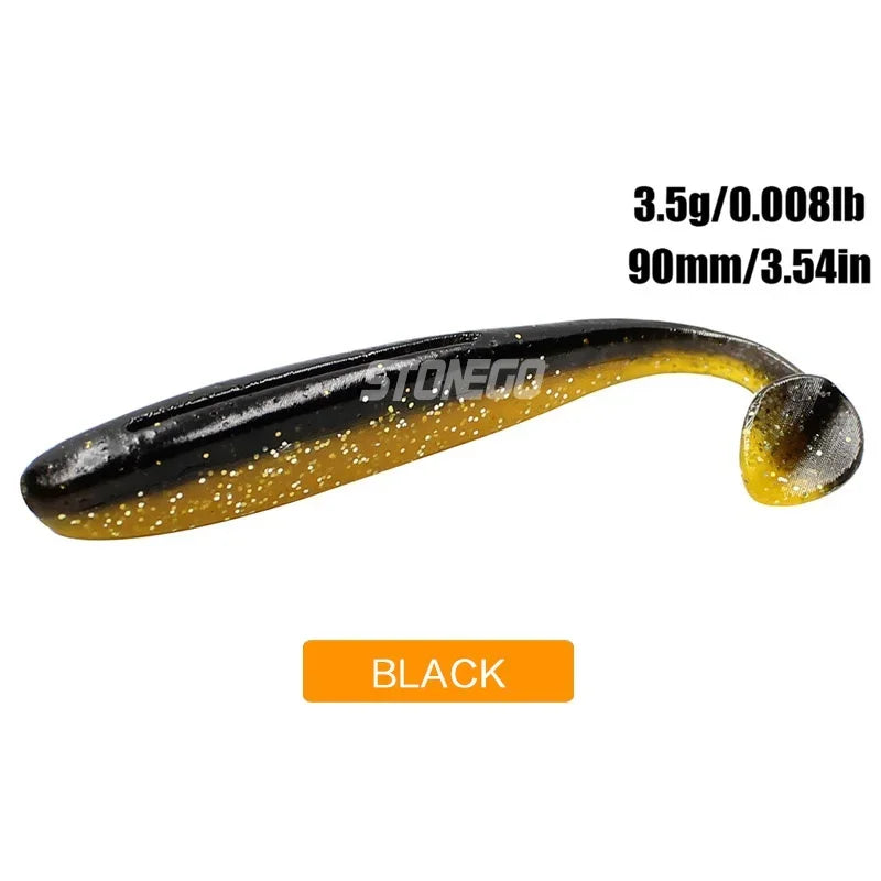 Fishing Soft Lures Wobblers Fishing Lure Silicone Bait Double Color Carp Artificial Bait 90mm 3.5g Swimbaits 6Pcs/Bag