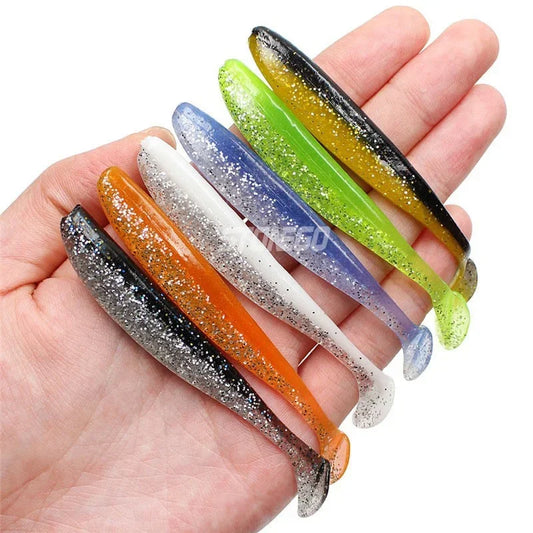 Fishing Soft Lures Wobblers Fishing Lure Silicone Bait Double Color Carp Artificial Bait 90mm 3.5g Swimbaits 6Pcs/Bag