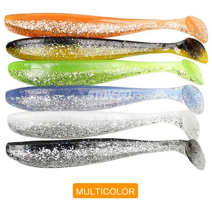 Fishing Soft Lures Wobblers Fishing Lure Silicone Bait Double Color Carp Artificial Bait 90mm 3.5g Swimbaits 6Pcs/Bag