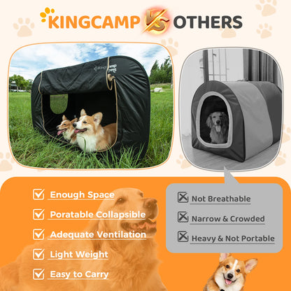 KingCamp Large Dog Tent, Foldable Pet Play Tent With Carrying Bag, Portable Cat Bunny Tent For Indoor/Outdoor Travel Camping Use