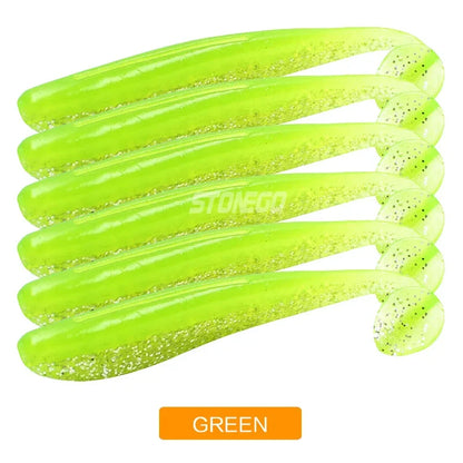 Fishing Soft Lures Wobblers Fishing Lure Silicone Bait Double Color Carp Artificial Bait 90mm 3.5g Swimbaits 6Pcs/Bag