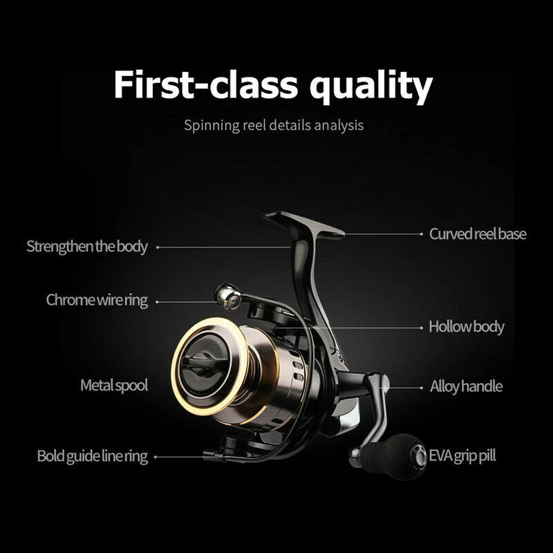 Fishing Reel HE1000-7000 Max Drag 10kg High Speed Metal Spool Spinning Reel