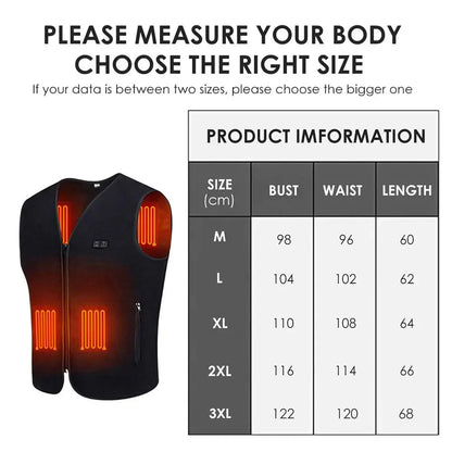 New Heated Vest Unisex Warming Heated Vest for Men Women Electric Heating Vest for Hunting Fishing (Battery No Included)